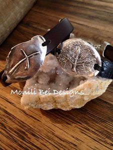 Sidways Cross (dark brown) and Tree of Life Full Canopy (Black) pictured