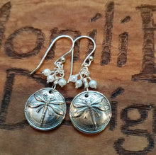 Load image into Gallery viewer, Vintage Dragonfly Button Earrings
