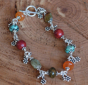 Multi Stone flower bracelet